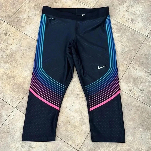 Nike Power Speed Running Capri Tight - Rainbow - Picture 1 of 7